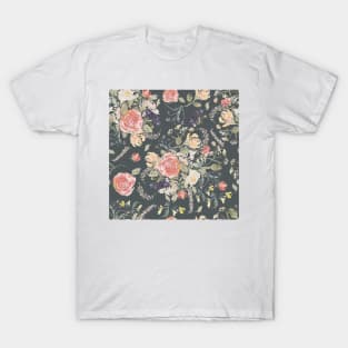 Vintage Boho Florals - Dark -  Avery Collection T-Shirt